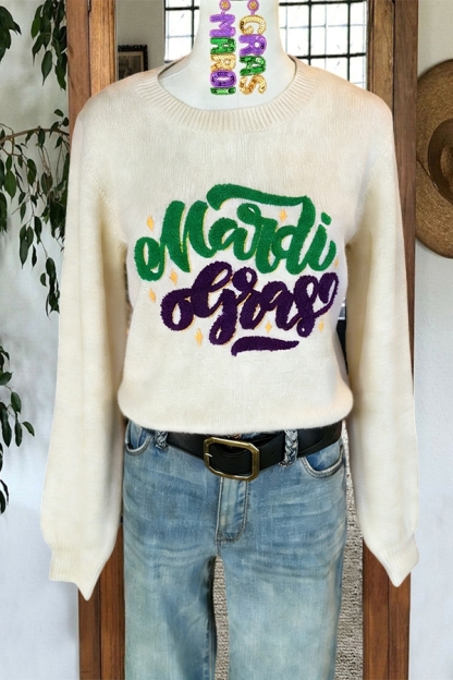 Mardi Gras Star Sweater