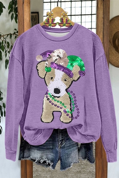 Mardi Gras Cute Dog Sweatshirt