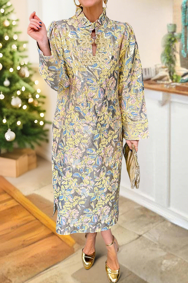 Jacquard Luxurious Maxi Dress