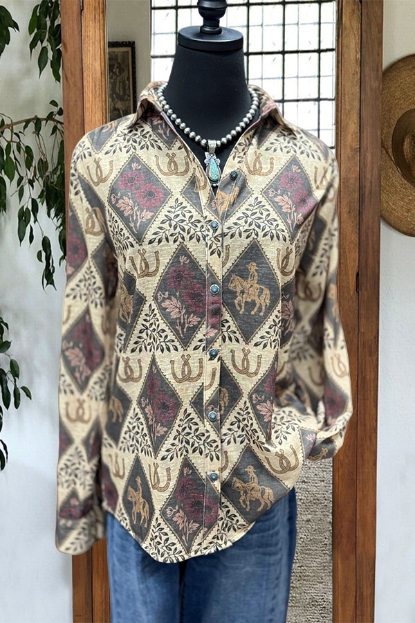 Vintage Cowgirl Horseshoe Shirt