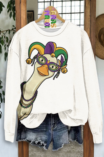 Mardi Gras Goose Funny Sweatshirt