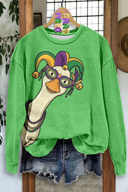 Mardi Gras Goose Funny Sweatshirt
