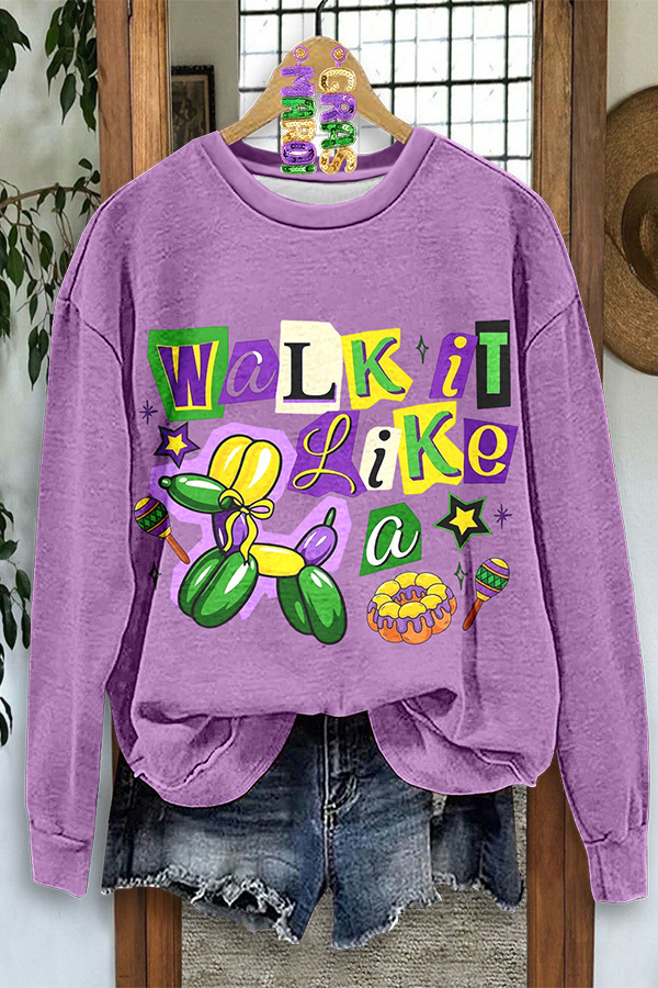 Mardi Gras Walk It Like A Dog Sweatshirt