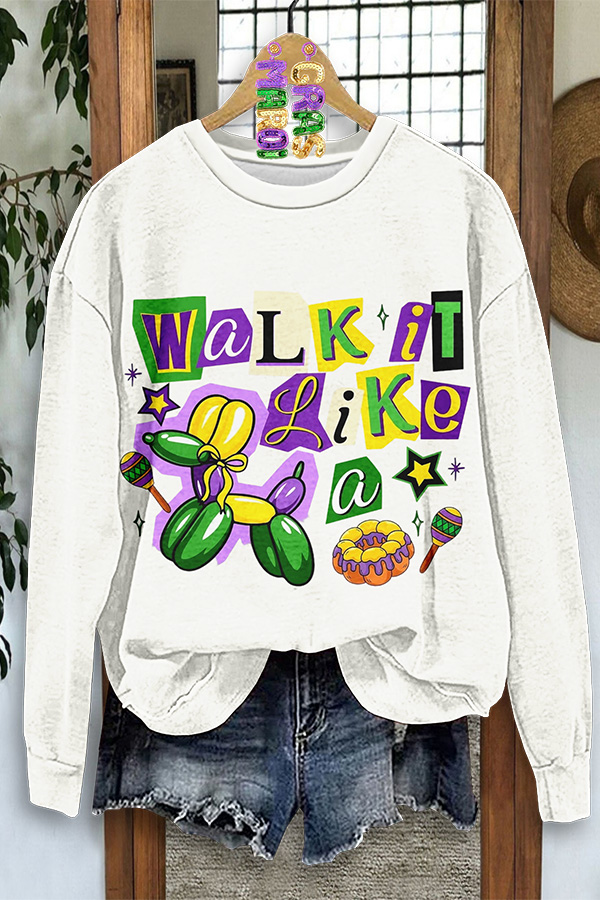 Mardi Gras Walk It Like A Dog Sweatshirt