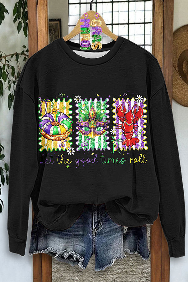 Mardi Gras Crawfish Mask Sweatshirt