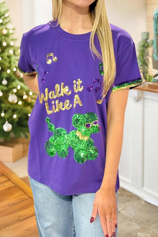 Mardi Gras Walk It Like A Dog T-Shirt