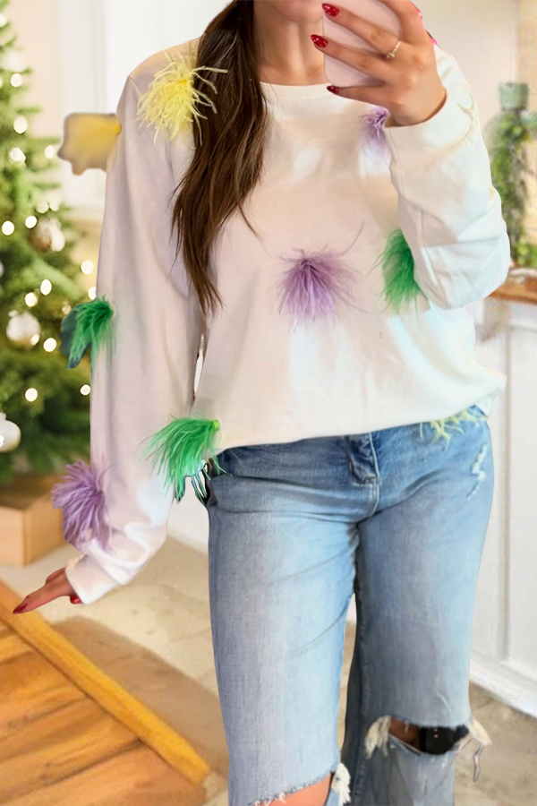 Mardi Gras Colorful Feather Sweatshirt