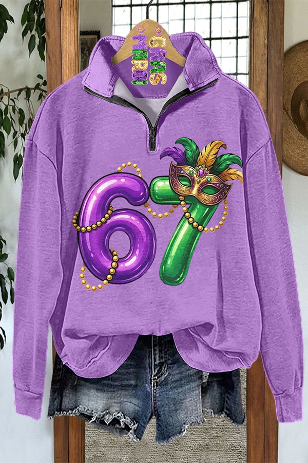 Mardi Gras 67 Zipper Sweatshirt