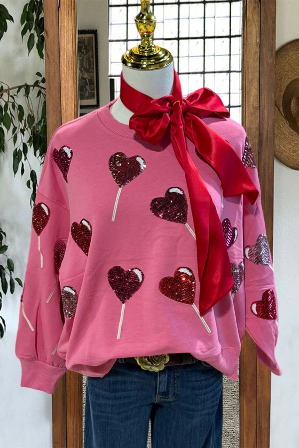 Valentine's Day Heart Lollipop Sweater