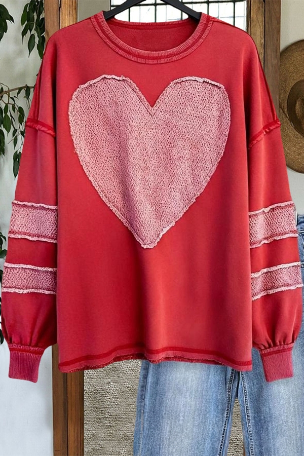 Valentine's Day Heart Patch Sweatshirt