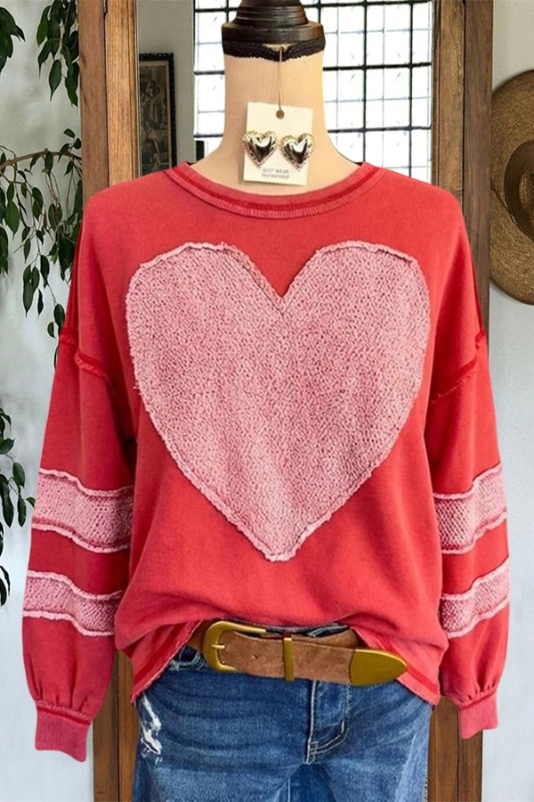 Valentine's Day Heart Patch Sweatshirt