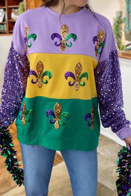 Mardi Gras Sparkling Iris Sweatshirt