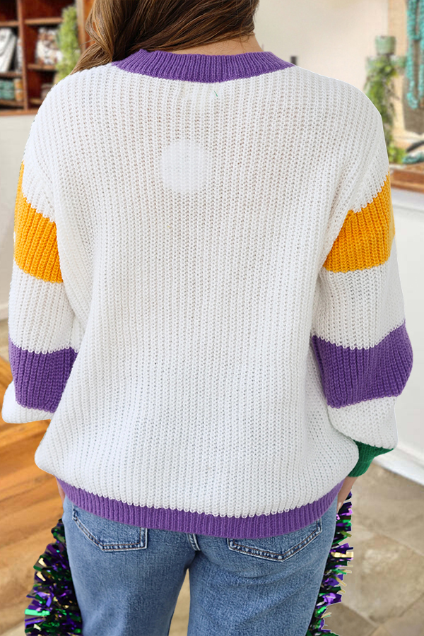 Mardi Gras Iris Sweater