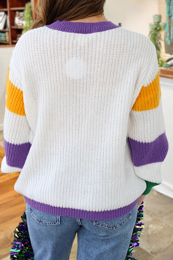 Mardi Gras Iris Sweater