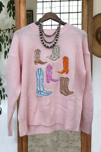 Western Cowgirl Boots Sweater