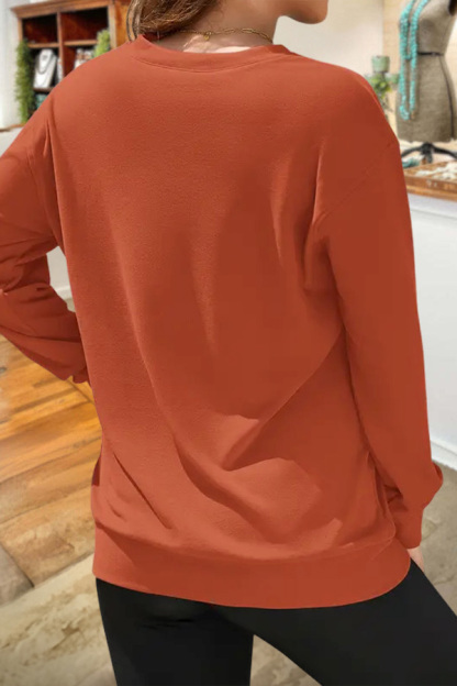 V-Neck Pocketed Pullover Sweatshirt