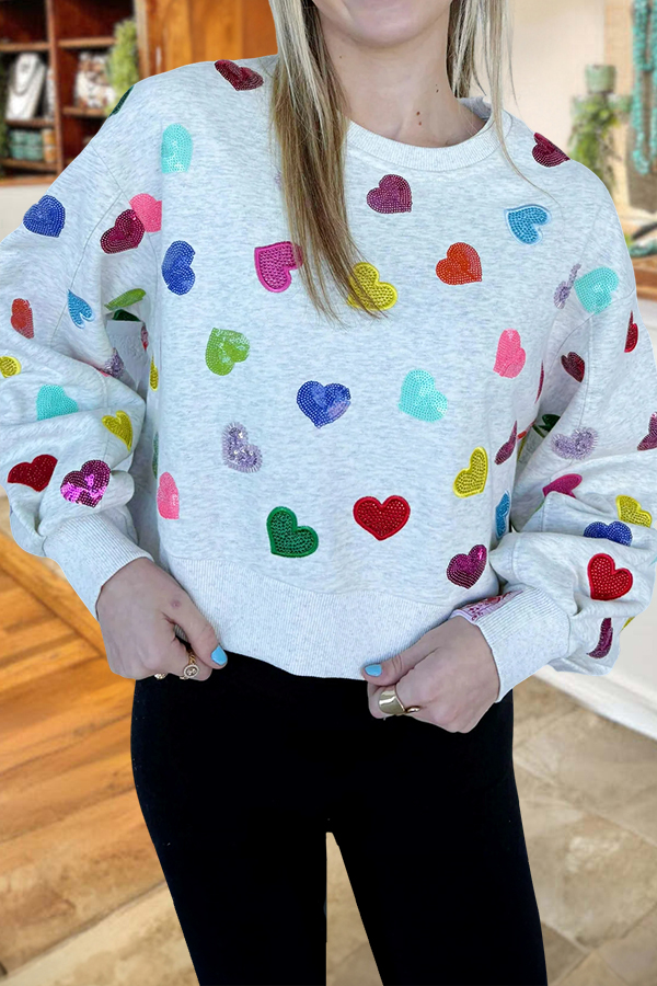 Valentine's Day Multi Heart Sweatshirt