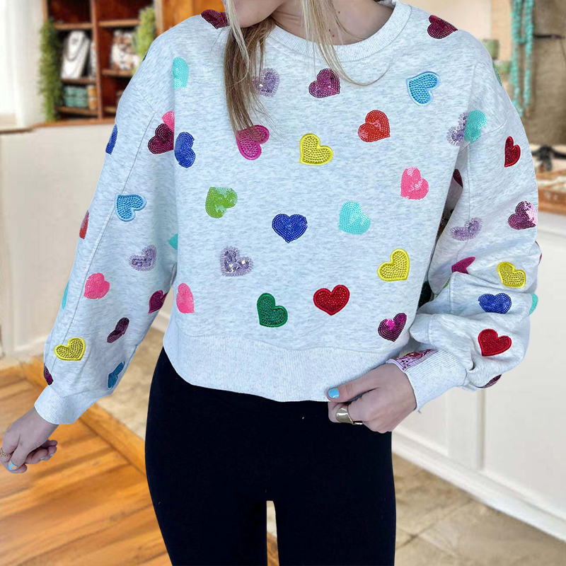 Valentine's Day Multi Heart Sweatshirt