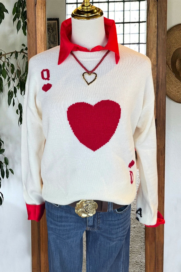 Valentine's Day Queen Of Hearts Sweater