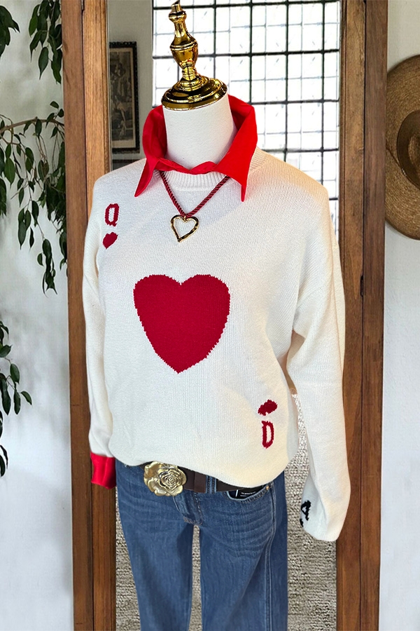 Valentine's Day Queen Of Hearts Sweater