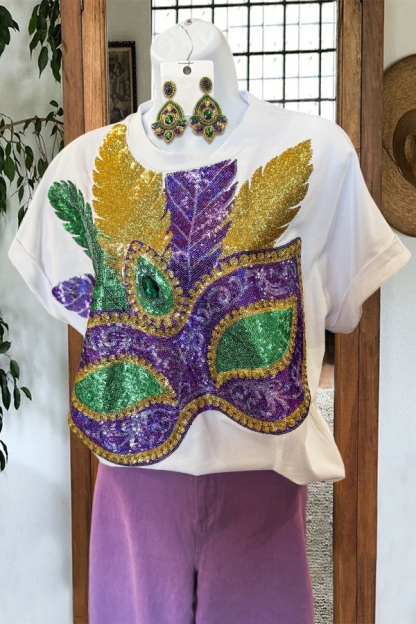 Mardi Gras Sparkling Mask T-Shirt