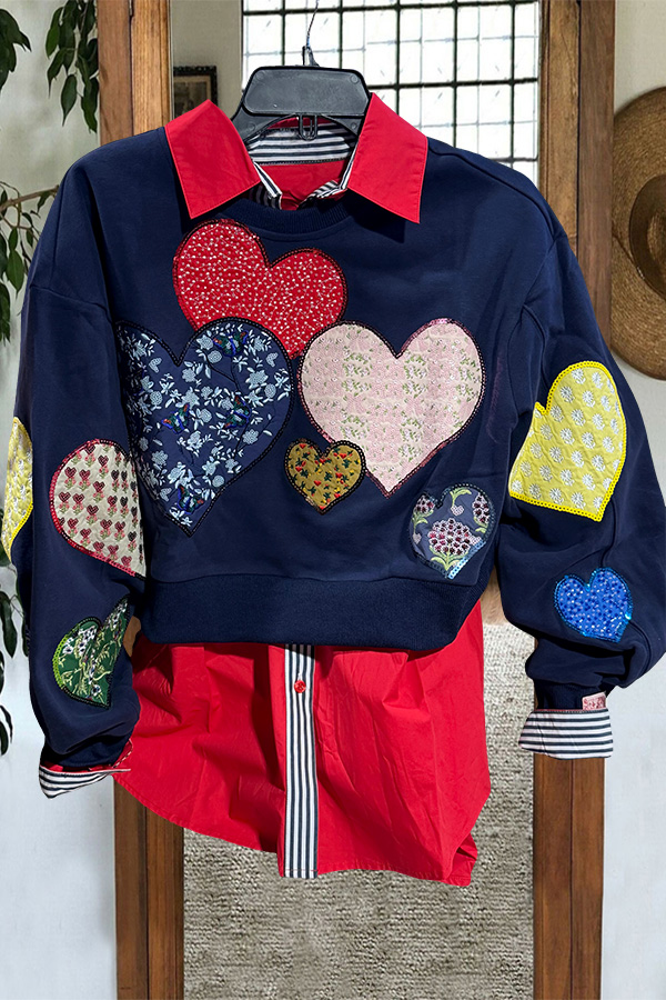 Valentine's Day Multi Heart Sweatshirt