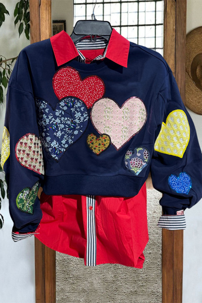 Valentine's Day Multi Heart Sweatshirt