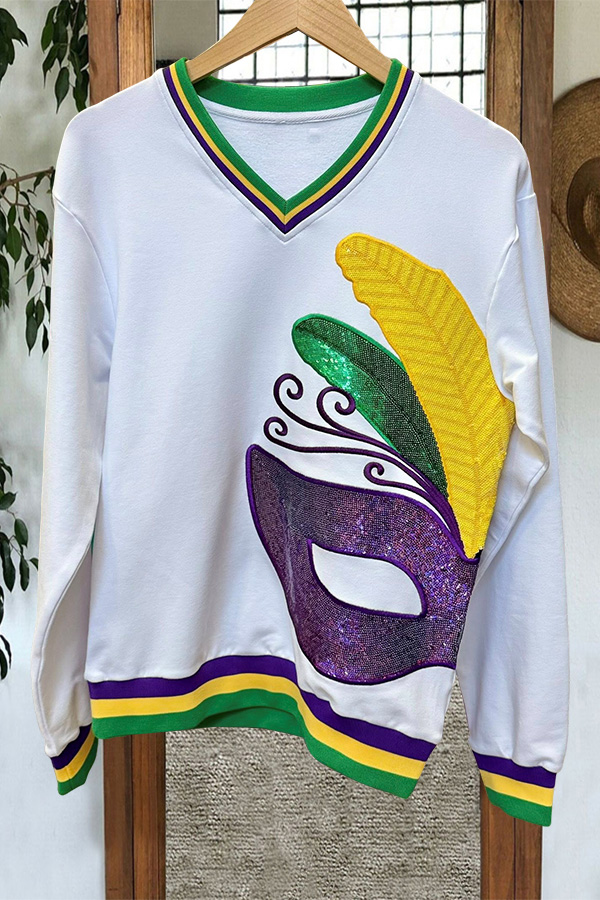 Mardi Gras Stunning Masked Sweatshirt