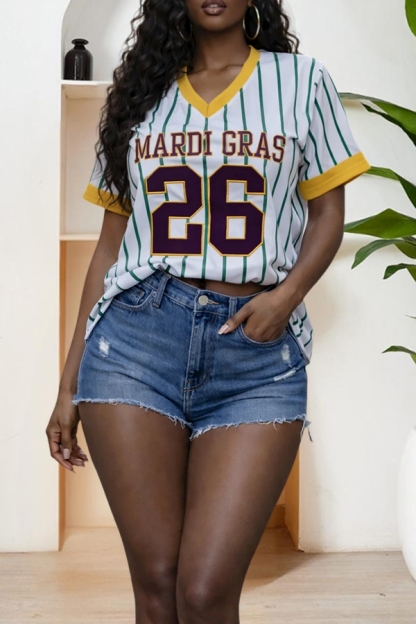 Mardi Gras Baseball T-Shirt