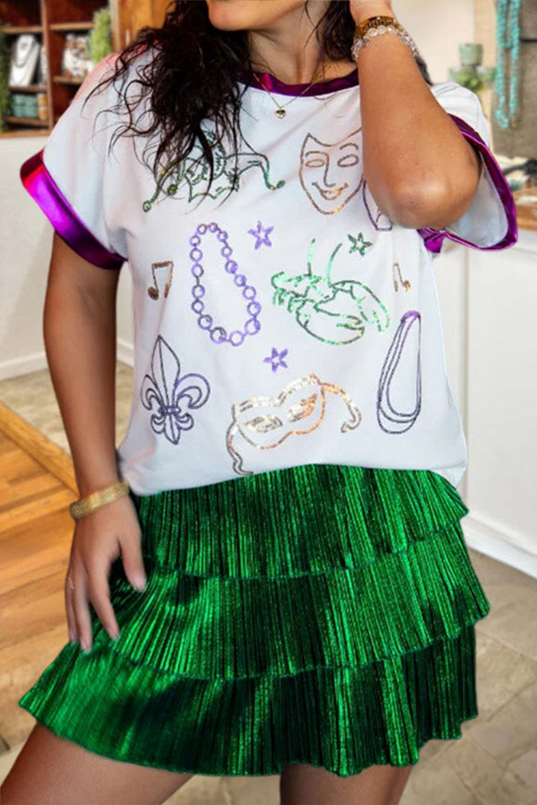 Mardi Gras Mask Bead T-Shirt