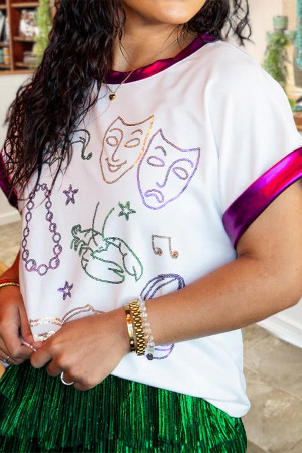 Mardi Gras Mask Bead T-Shirt