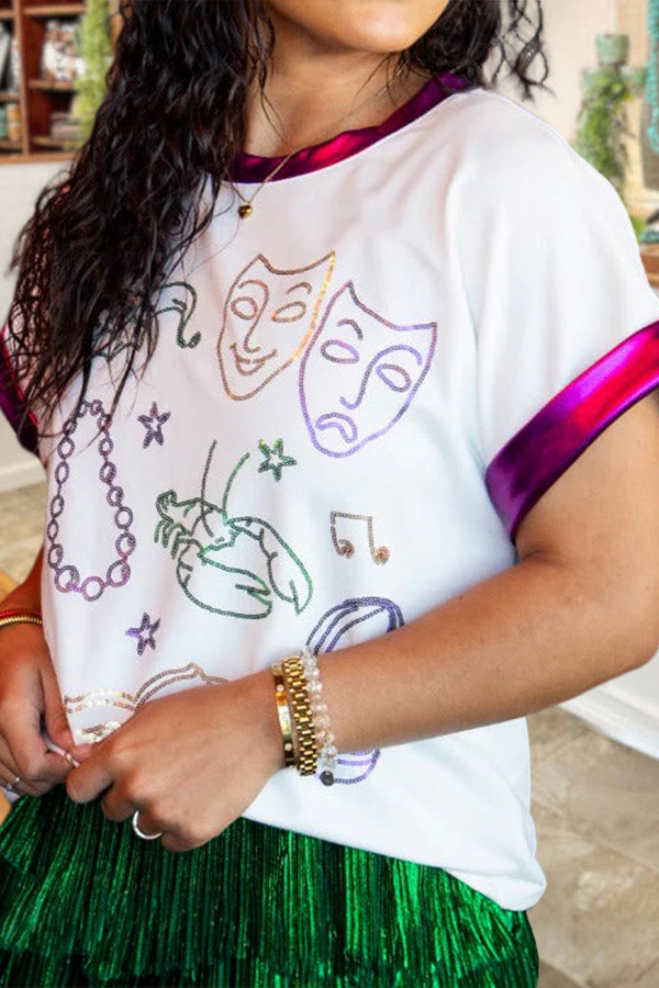 Mardi Gras Mask Bead T-Shirt