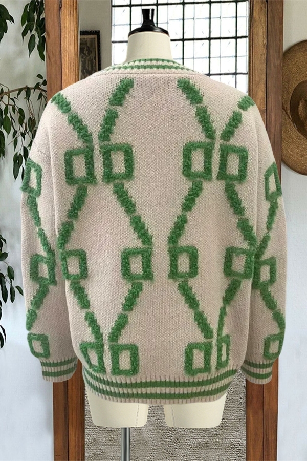 Color-Blocked Knitted Cardigan