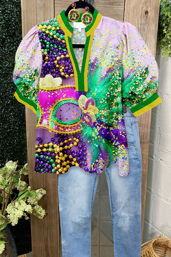 Mardi Gras Crazy Blouse