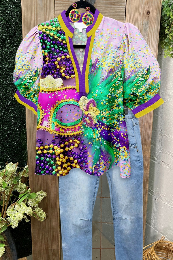 Mardi Gras Crazy Blouse