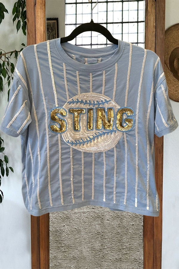 Baseball Sting Striped T-Shirt