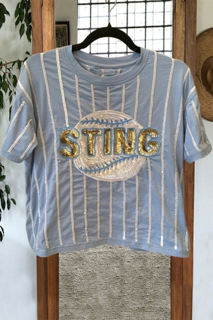 Baseball Sting Striped T-Shirt