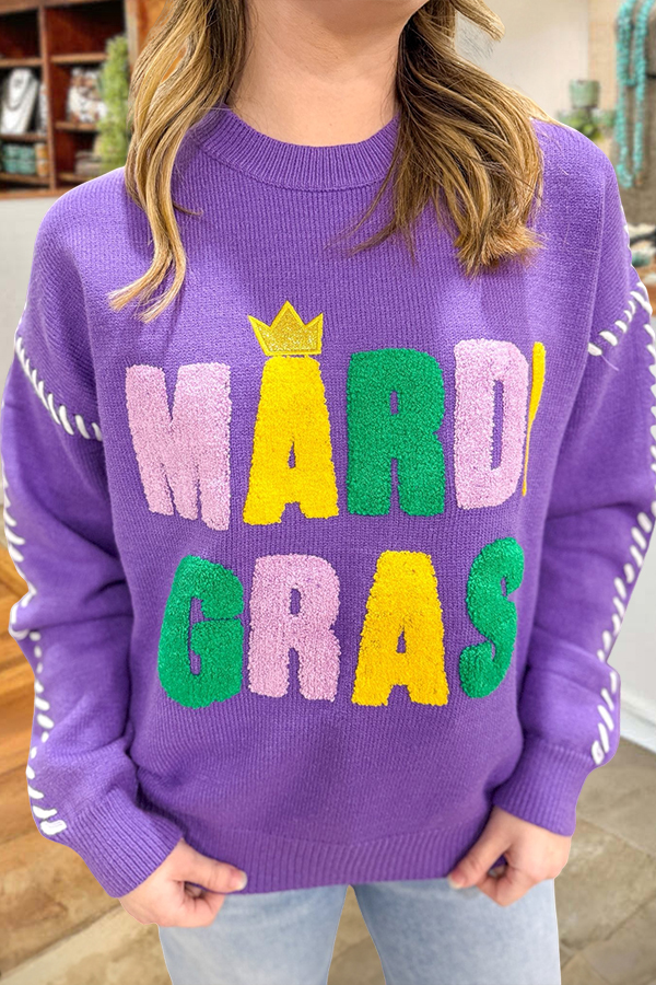 Mardi Gras Colorful Sweater