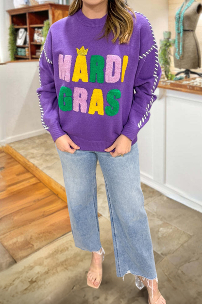 Mardi Gras Colorful Sweater