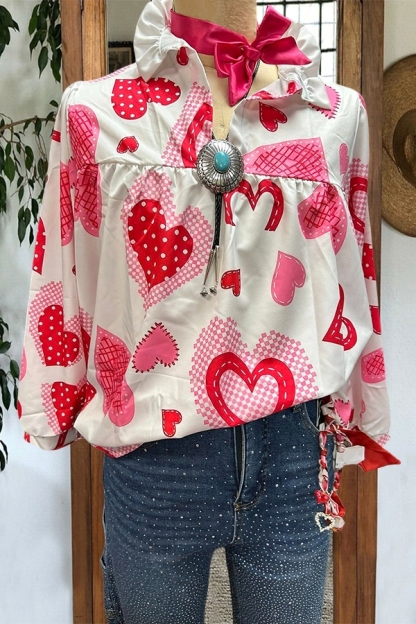 Valentine's Day Heart Ruffled Shirt