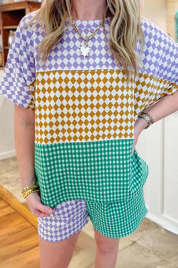 Mardi Gras Plaid T-Shirt