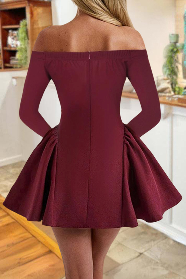 Party & Wedding Solid Off Shoulder Dress