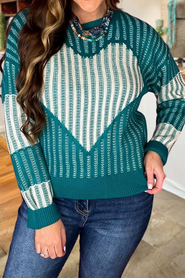 Valentine's Day Heart-Striped Sweater