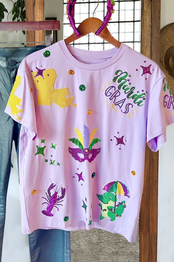 Mardi Gras Crawfish Alligator T-Shirt