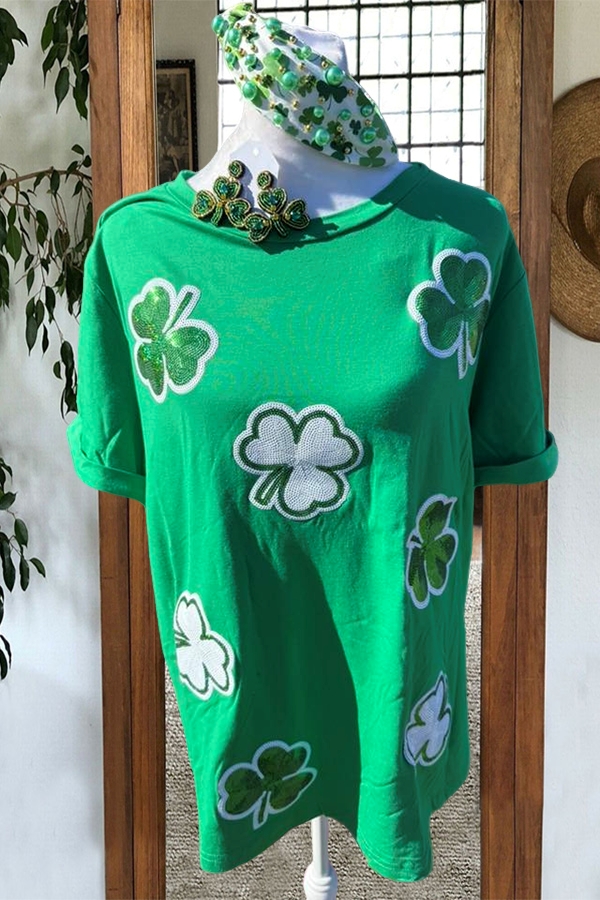 St. Patrick's Day Shamrock T-Shirt Dress