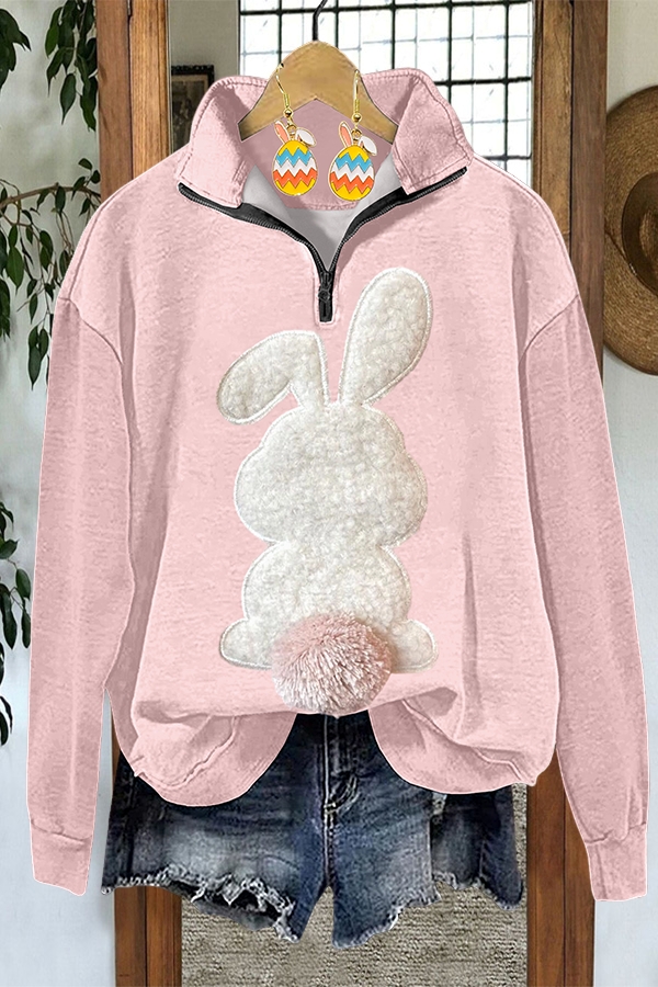 Easter Cute Bunny Zipper Sweatshirt