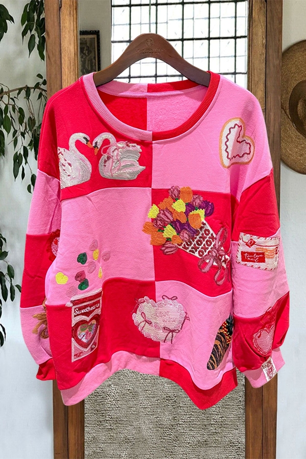 Valentine's Day Plaid Icon Sweatshirt