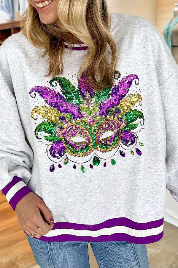 Mardi Gras Mask Sweatshirt