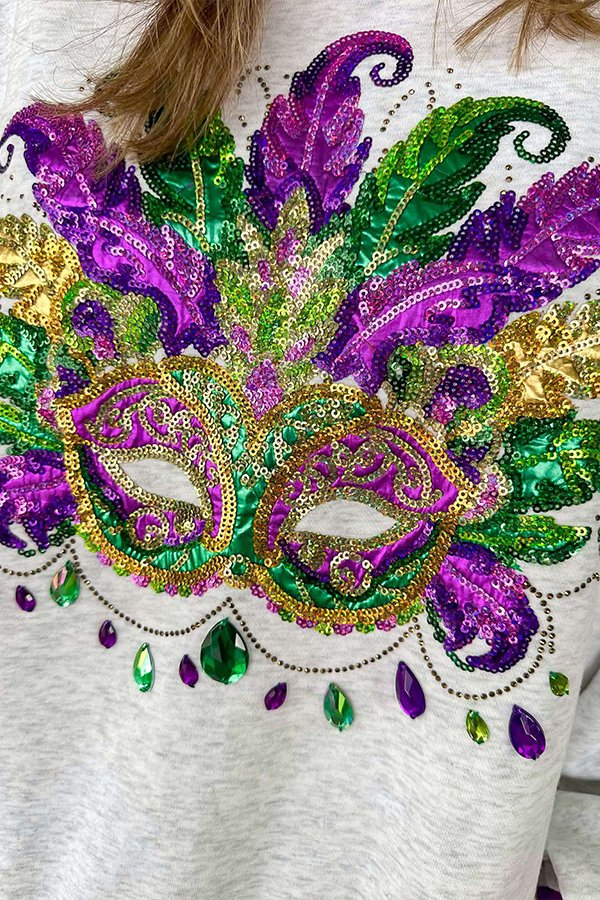 Mardi Gras Mask Sweatshirt