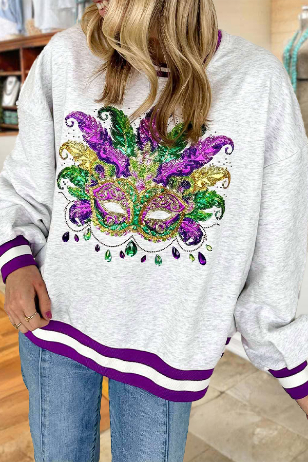 Mardi Gras Mask Sweatshirt